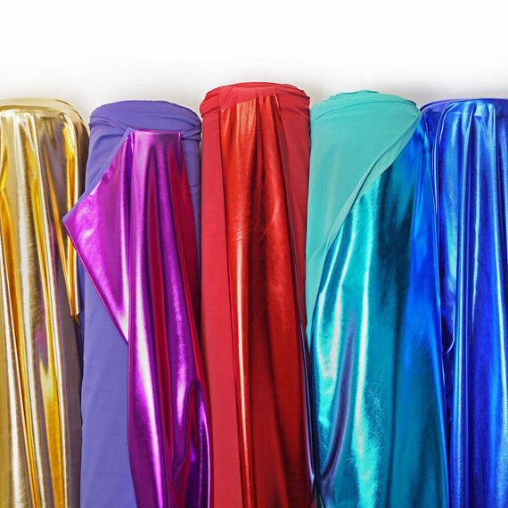 Metallic Shiny Foil Lycra Jersey Dress Fabric