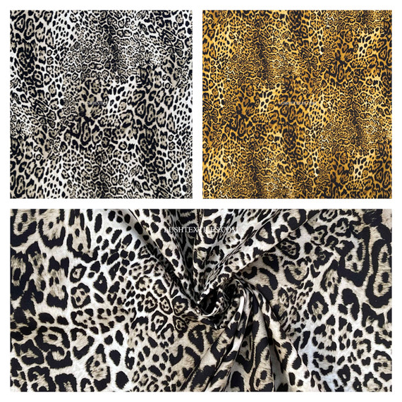 Leopard Print Rose & Hubble Cotton Poplin Fabric