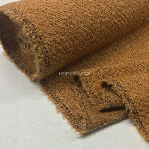 Plain Wool Blend Fabric Coats & Jackets,  Light Brown