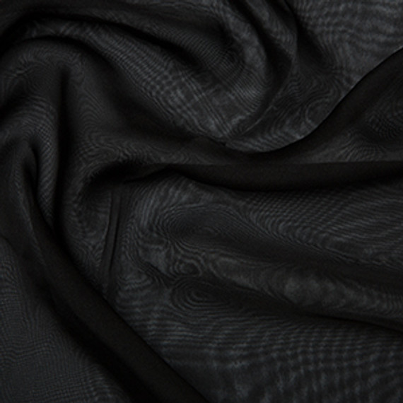 Silk Touch Cationic Chiffon Fabric, Black
