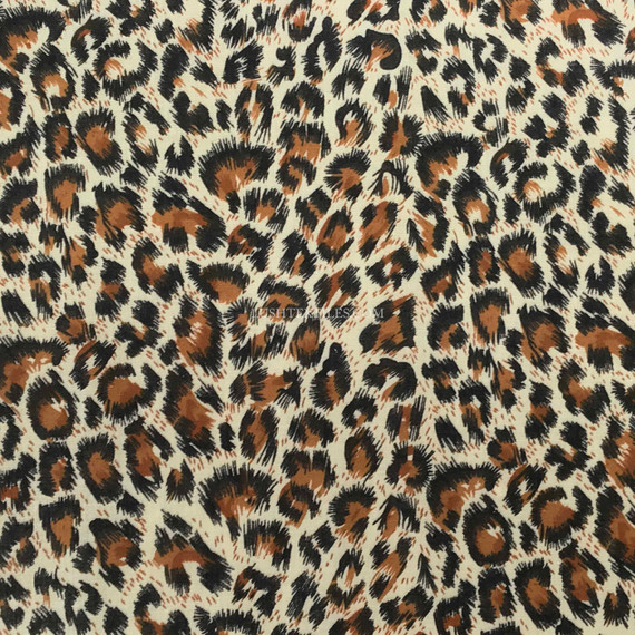 Leopard Spots Animal Print Polycotton Fabric, Beige