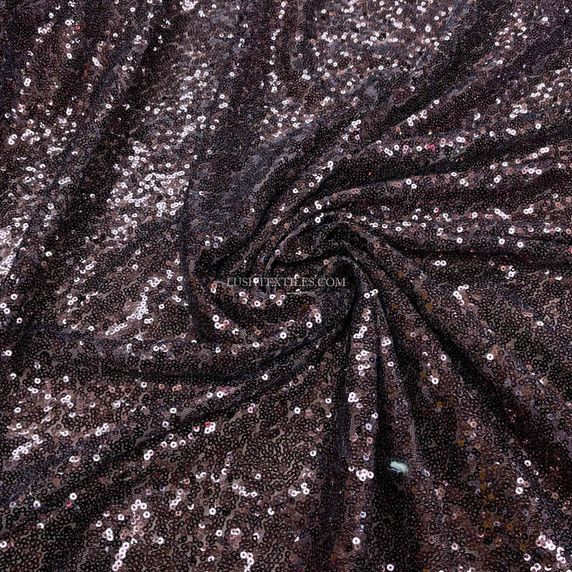 Bling Sequins Net Fabric, Brown