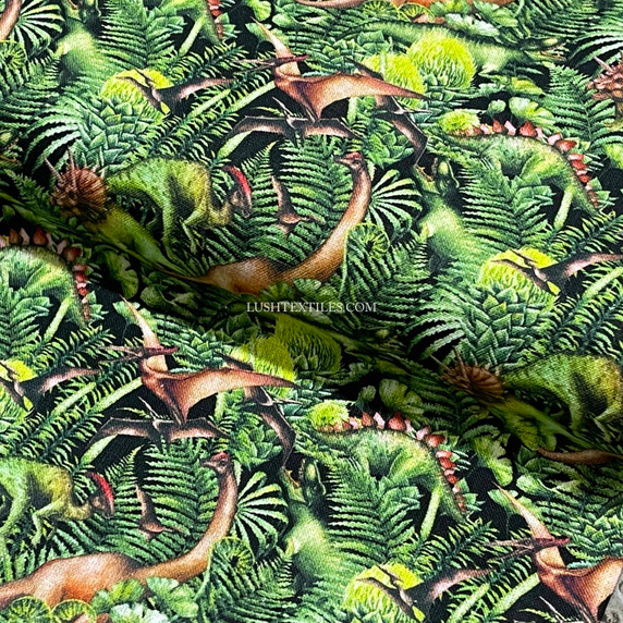 Jurassic World Dinosaurs Digital Cotton Craft Fabric 140cm Wide, Green