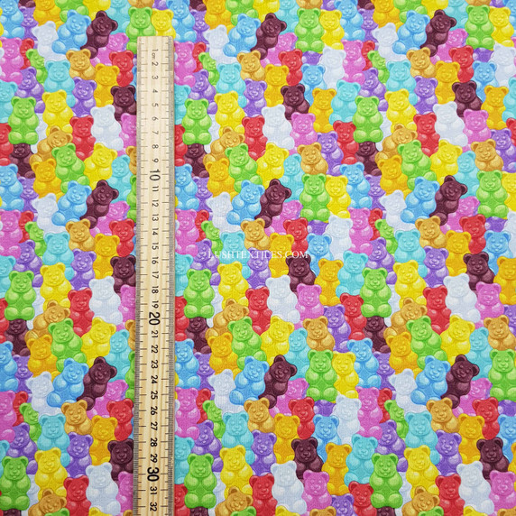Jelly Babies Sweets 100% Cotton Dress Fabric