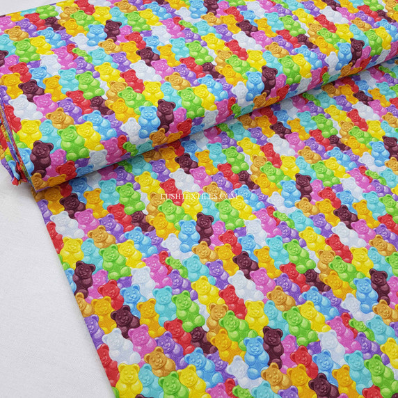 Jelly Babies Sweets 100% Cotton Dress Fabric