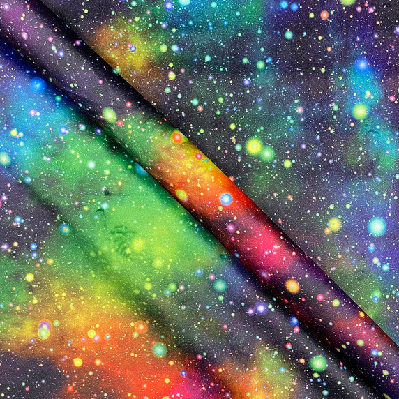 Galaxy Digital Print Plush Velvet Curtain Fabric