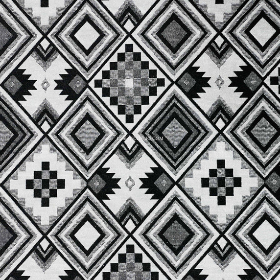 Large Aztec Tapestry Upholstery Fabric, Black/White Large Aztec Tapestry Upholstery Fabric, Black/White