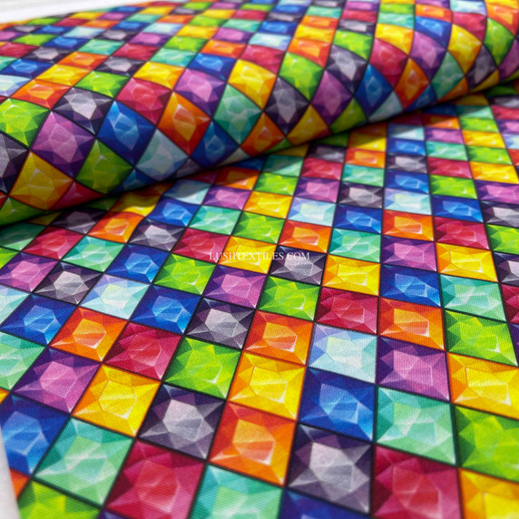 Diamond Jewels Print 100% Cotton Craft Fabric