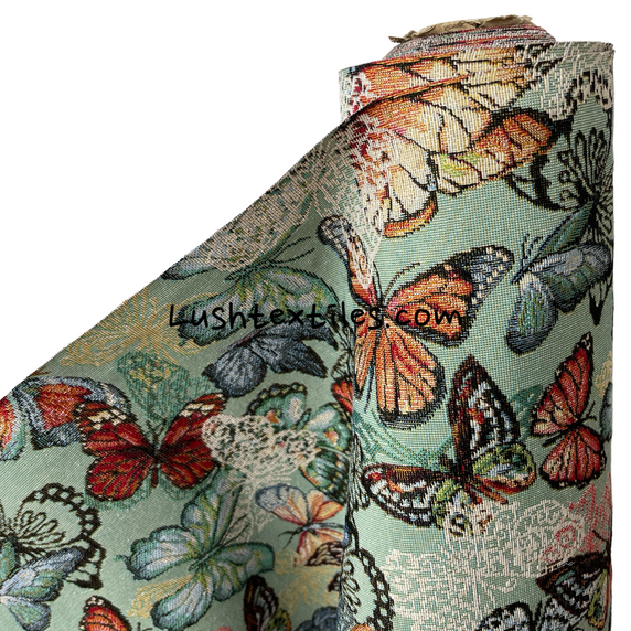 Butterfly Print Tapestry Upholstery Fabric
