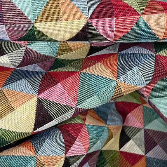 Rhombus Square Woven Gobelin Fabric Material For Upholstery Curtains 140cm wide