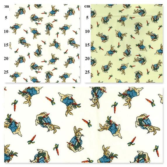 Rabbit & Carrot Print Rose & Hubble Cotton Poplin Fabric