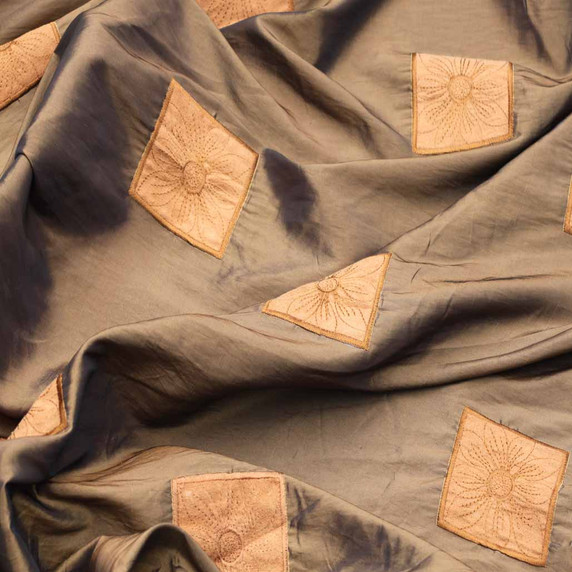 Suede Patch  Velvet Flock Taffeta Fabric, Brown