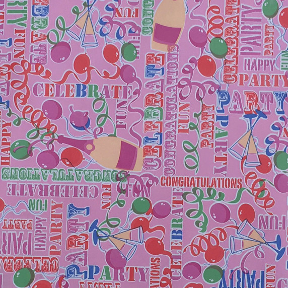 By The Metre Congratulation Celebrate Party PVC, Pink By The Metre Congratulation Celebrate Party PVC, Pink