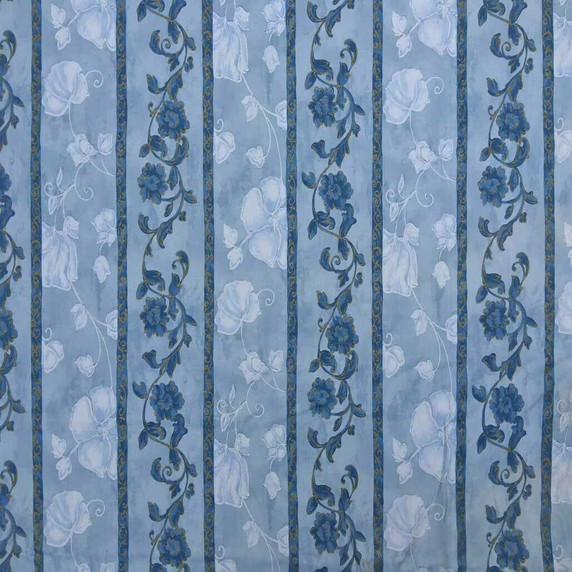 Blue Floral Printed Cotton Vintage Fabric