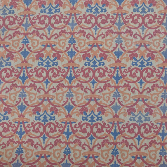 ASICS Damask Vintage Cotton Fabric, Pink/Peach