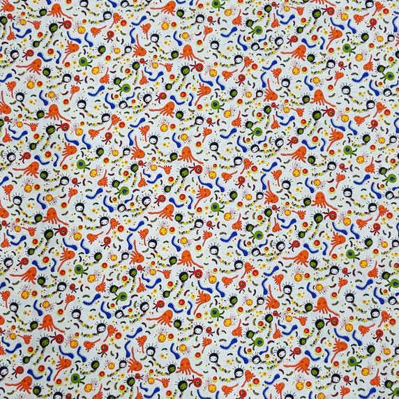 Underwater World Cotton Poplin Fabric,  Ivory