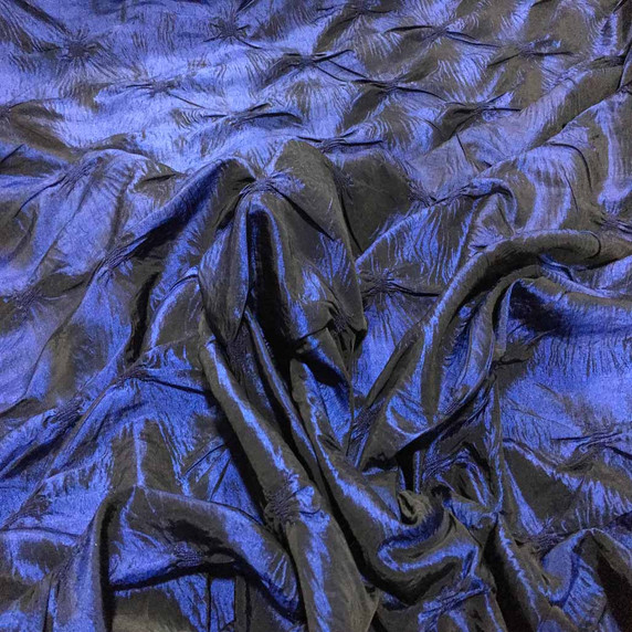 Elasticated Ribbon Taffeta Fabric, Navy