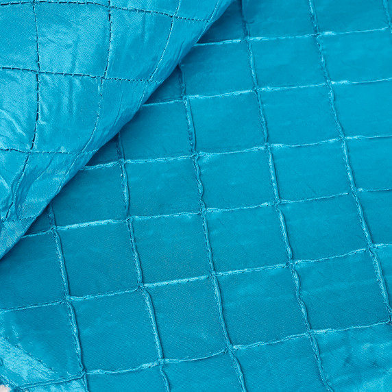 Prestige Fabric importer and wholesaler taffeta fabrics. Diamonds quilted patchwork taffeta fabric,  turquoise  blue / teal