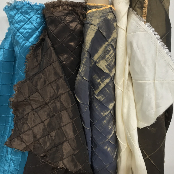 Diamond Patchwork Quilted Taffeta Fabric by Prestige fashion, the fabric specialists