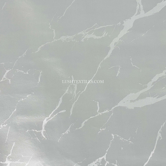 Marble  With Veins PVC Tablecloth Oilcloth Fabric, Silver