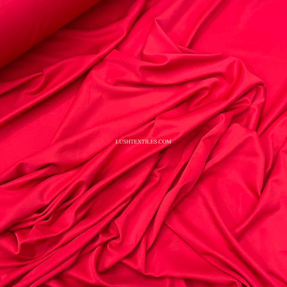 Plain Polyester Jersey Dress Fabric, Red Plain Polyester Jersey Dress Fabric, Red