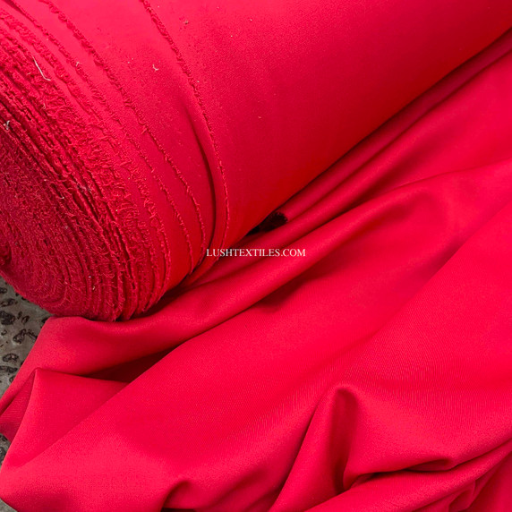 Plain Polyester Jersey Dress Fabric, Red