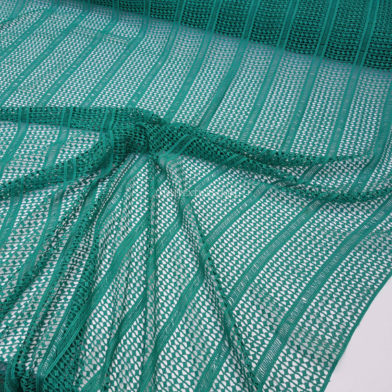 Guipure Lace Insert Swiss Dot Tie Frill, Green