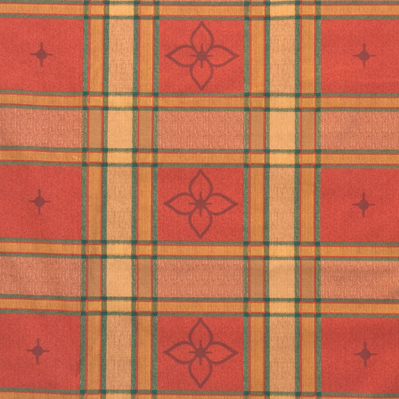 Plaid/Checkered Vintage Cotton Fabric, Orange