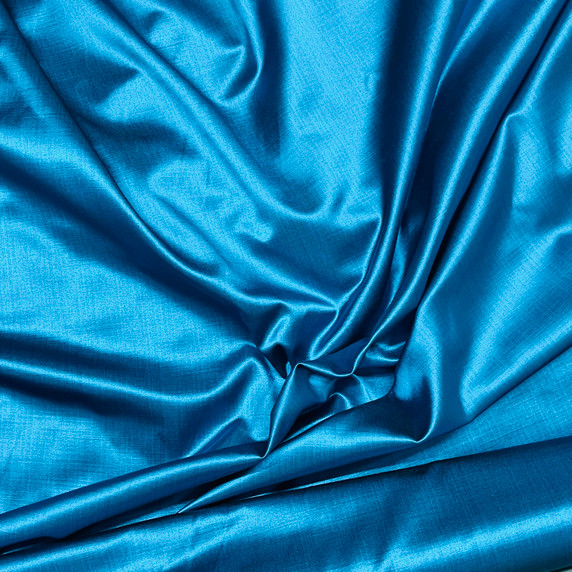 Plain Streak Brocade Curtaining Fabric, Teal