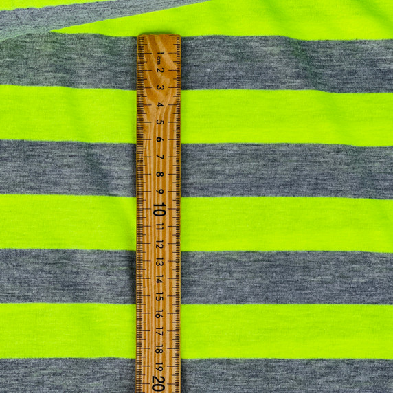 3cm Thick Striped Spandex Jersey Dress Fabric, Green/Grey