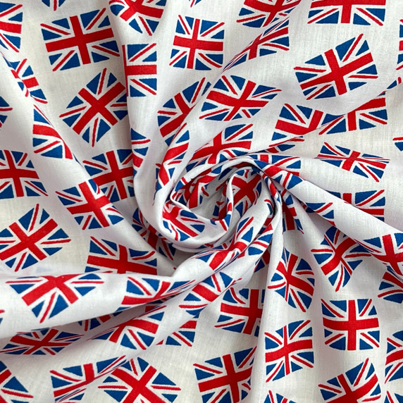 Flags Kings Coronation Union Jack Bunting Polycotton Fabric