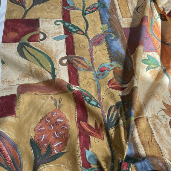 Vintage Garden Floral Cotton Sateen Curtain Upholstery Sheeting Duvet Fabric 54"