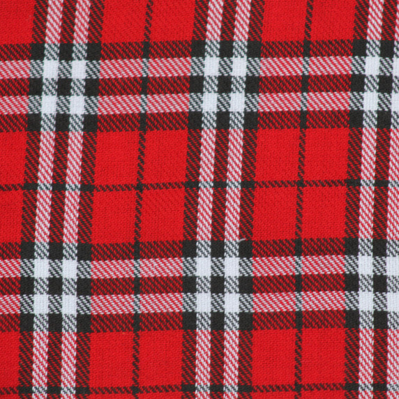 Large Check Tartan Polyviscose Fabric 60", Red