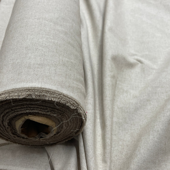 Plain natural beige linen cotton fabric by Prestige Fashion