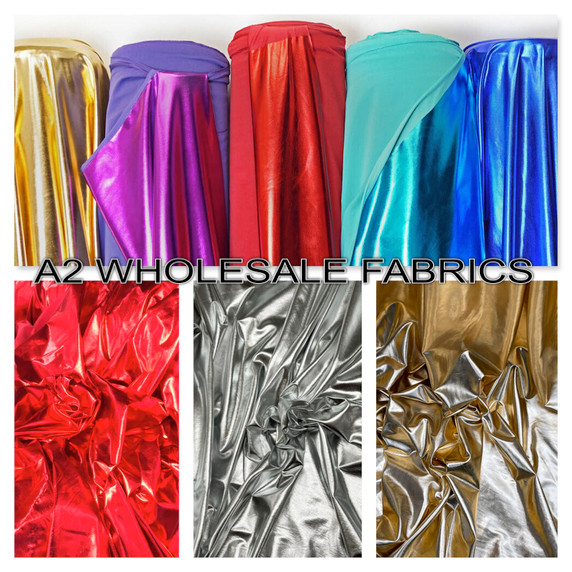 Metallic Shiny Foil Lycra Jersey Dress Fabric