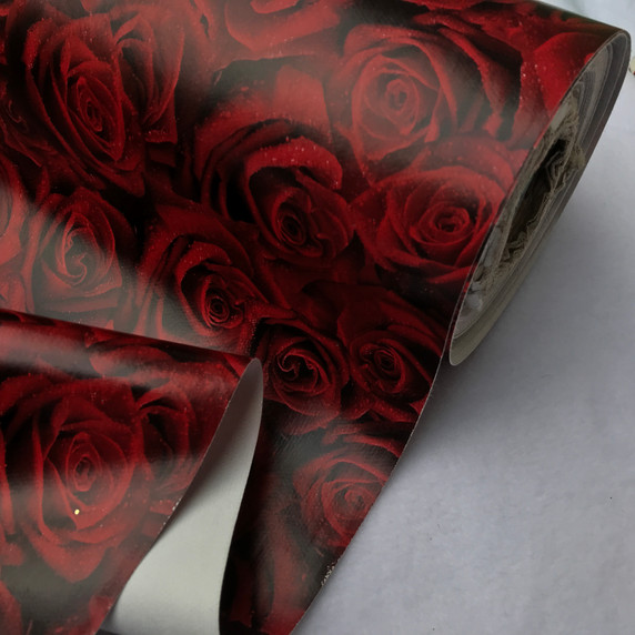 Red Roses Print PVC Table Protector Oilcloth Fabric