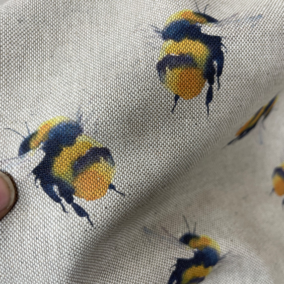 Large Bumble Bees Digital Print Linen Cotton Canvas Fabric