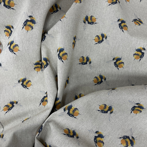 Large Bumble Bees Digital Print Linen Cotton Canvas Fabric