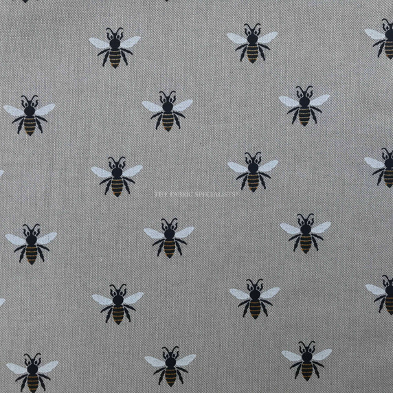 Buzzy Bees Digital Print Linen Cotton Fabric