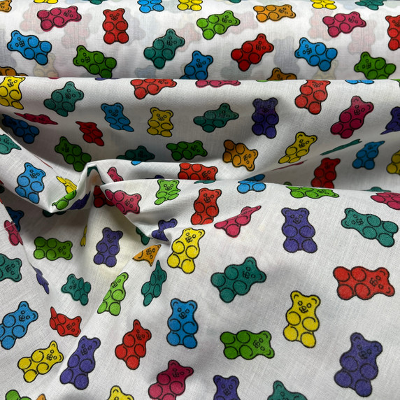 Jelly babies Sweets Printed Polycotton Fabric
