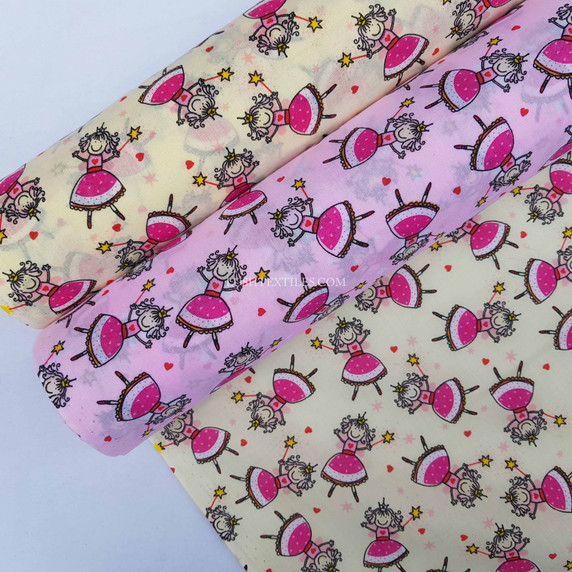 Princess Girls Print  Polycotton Fabric