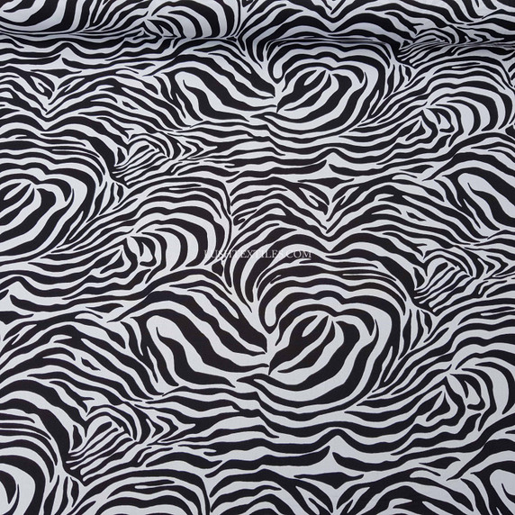 Zebra Skin Print Rose & Hubble Cotton Poplin Fabric, Black/White