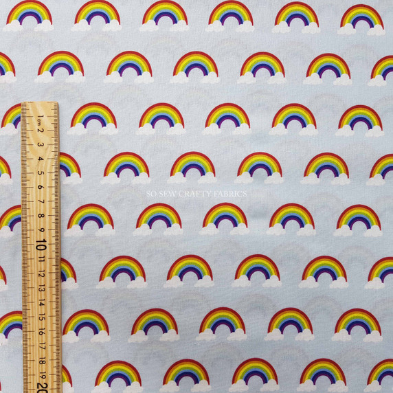 Rainbow NHS Cotton Fabric Sky Pride Rainbows Dress Material