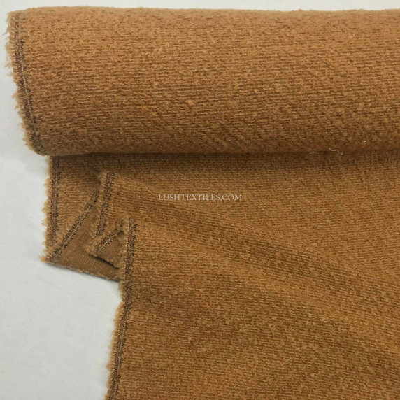 Plain Wool Blend Fabric Coats & Jackets,  Light Brown