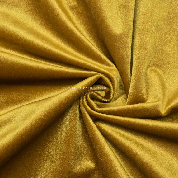 Bellissimo Plush Velvet Upholstery Fabric, Mustard