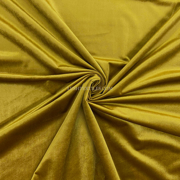 Bellissimo Plush Velvet Upholstery Fabric, Mustard