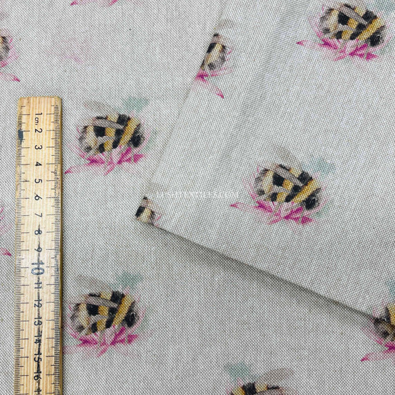 Cotton Rich Linen Look Fabric Digital Upholstery, Allover Bombini