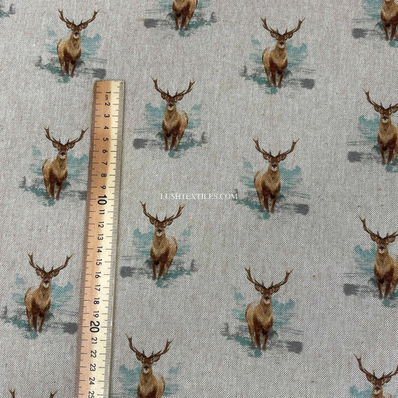 Wholesale Uk fabrics Digital Cotton Animal Linen Fabric, Stags