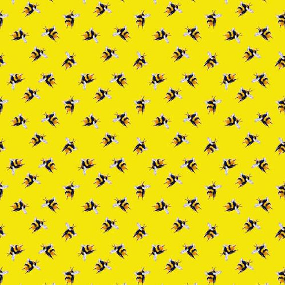 Bumblebee Digital Cotton Craft Bee Fabric 140cm Wide, Yellow