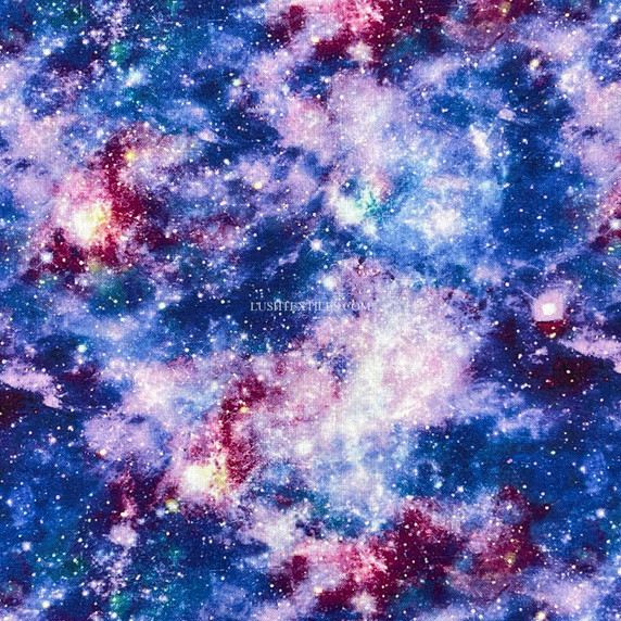 Scifi Galaxy Digital Cotton Craft Fabric 140cm Wide, Purple/Blue